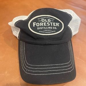 Old Forester distressed black and cream cap/hat NWT